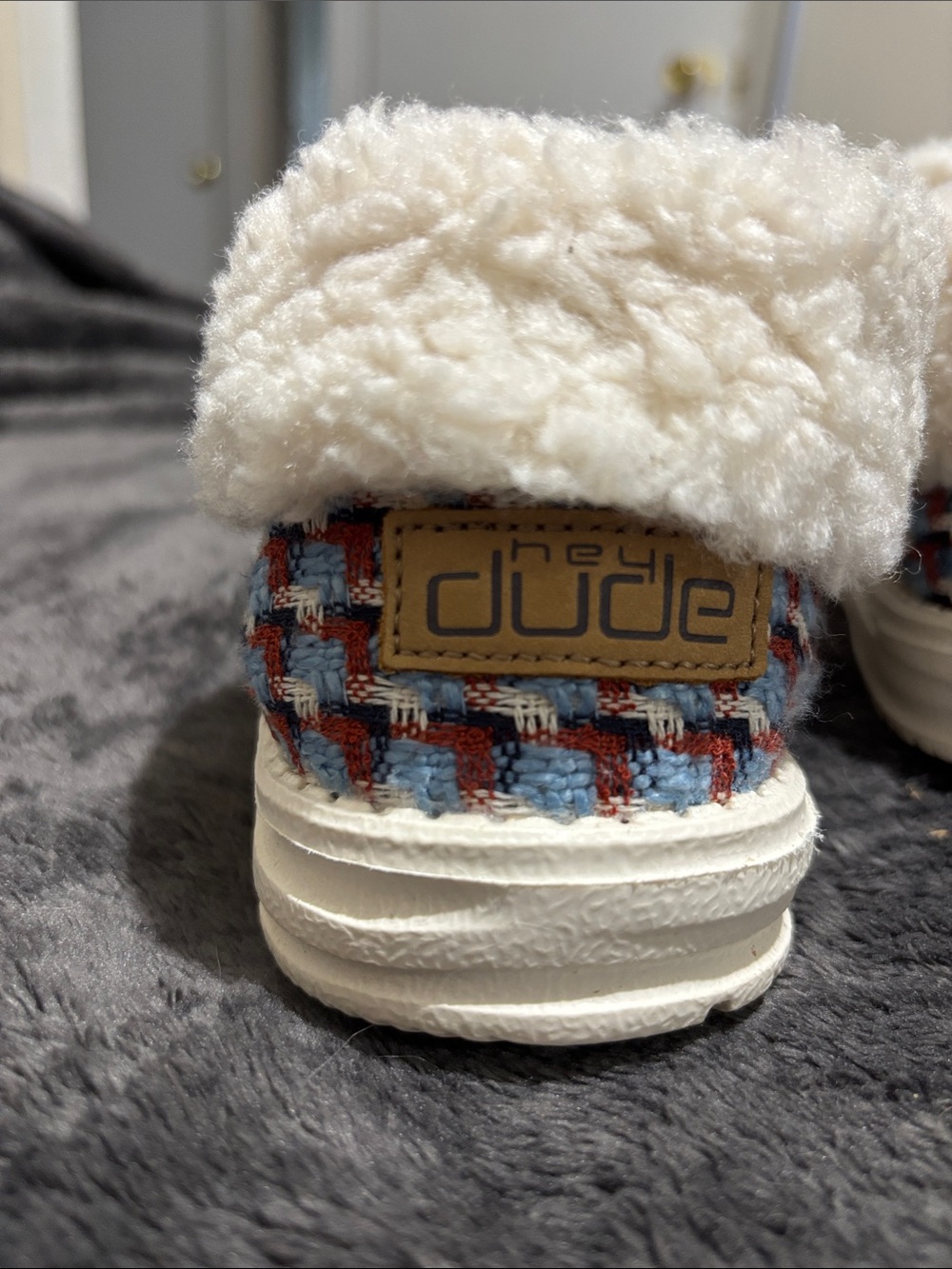 Hey Dude Tan Corduroy Slip-On Shoes with Sherpa Lining - Picture 3 of 9